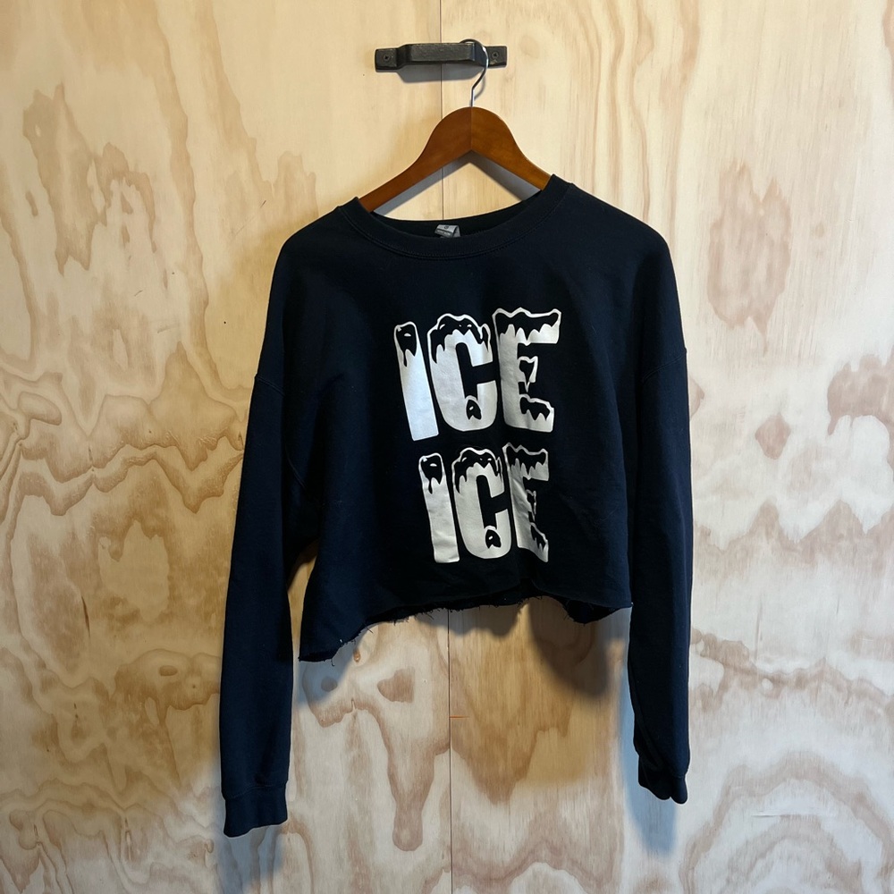 ICE ICE “BABY” Cropped Maternity Sweatshirt O/S Black